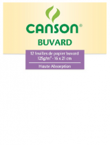 12 FEUILLES BUVARD CANSON 12GR 16X21 BLANC