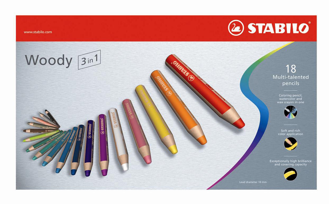 Taille crayons en plastique Stabilo woody gros module, mine diam. 10 mm