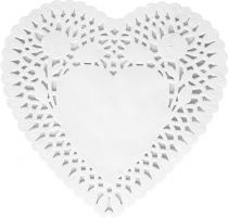 20 NAPPERONS EN PAPIER COEUR 14,5 x 15,6 CM