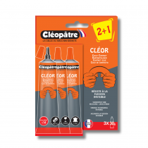 3 TUBES DE COLLE SOLVANT CLEOR 30G CLEOPATRE