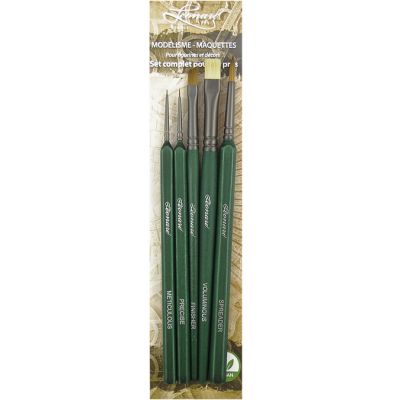 5 PINCEAUX MAQUETTE \ PROS\  (METICULOUS/PRECISE/SPREADER/FINISHER/VOLUMINOUS)