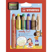 6 CRAYONS WOODY + 1 TAILLE CRAYON