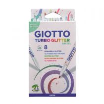 8 FEUTRES GIOTTO TURBO GLITTER PASTEL