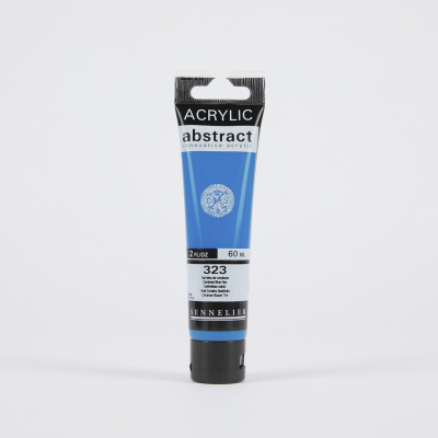 ACRYLIQUE FINE ABSTRACT BLEU CERULEUM IMITATION