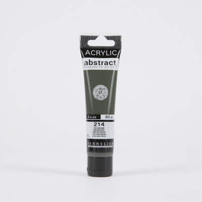 ACRYLIQUE FINE ABSTRACT TERRE VERTE BRULEE