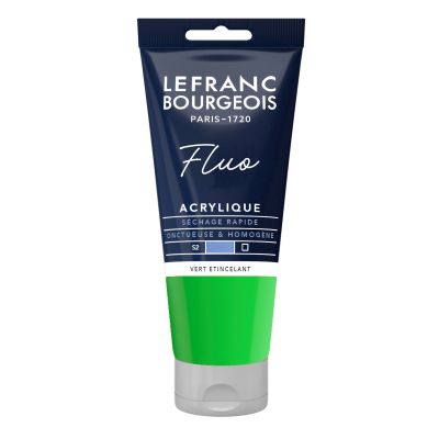 ACRYLIQUE FINE LEFRANC-BOURGEOIS VERT ETINCELANT FLUO 80ml