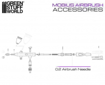 Aiguille aérographe 0,2 mm pour aérographe Mobius