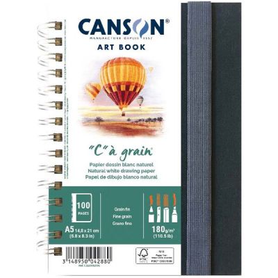 ALBUM SPIRALE \ C\  A GRAIN CANSON 50FEUILLES A5 180G