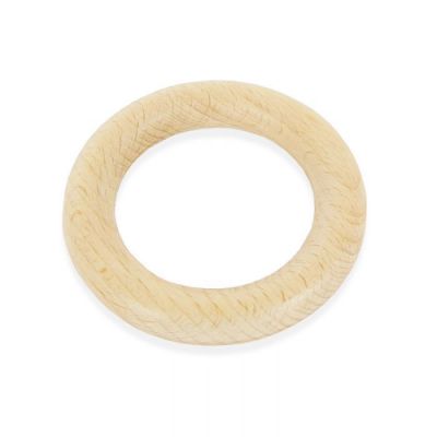 Anneau de dentition 70 mm en bois Rico Design  Anneau de dentition rond pour b�b� en bois de h�tre naturel.