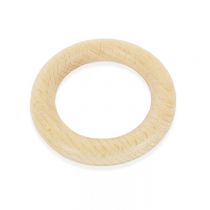 Anneau de dentition 70 mm en bois Rico Design  Anneau de dentition rond pour bébé en bois de hêtre naturel.