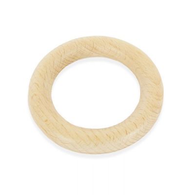 Anneau de dentition 70 mm en bois Rico Design  Anneau de dentition rond pour b�b� en bois de h�tre naturel.