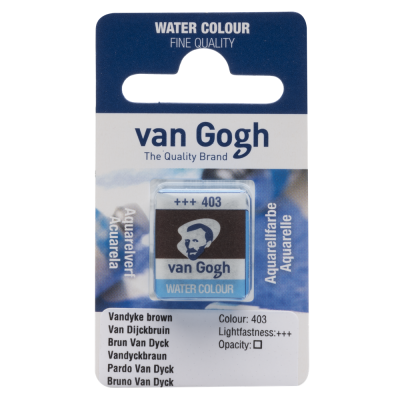 AQUARELLE FINE 1/2 GODET VAN GOGH BRUN VAN DYCK