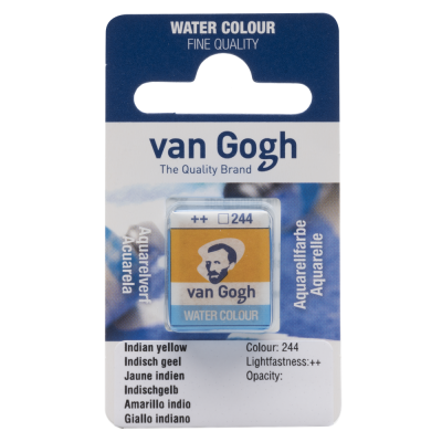 AQUARELLE FINE 1/2 GODET VAN GOGH JAUNE INDIEN