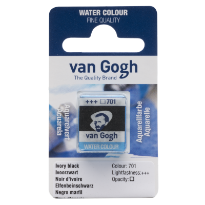 AQUARELLE FINE 1/2 GODET VAN GOGH NOIR IVOIRE