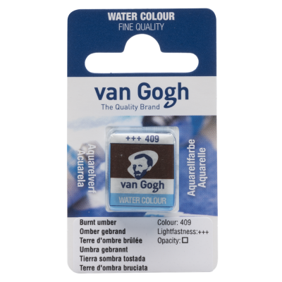 AQUARELLE FINE 1/2 GODET VAN GOGH TERRE D\'OMBRE BRULEE