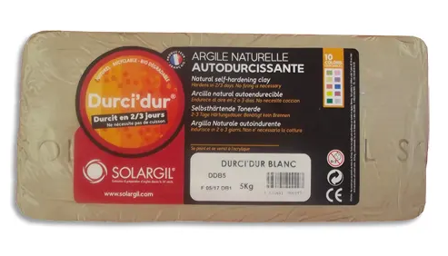 Argile Durci'Dur auto-durcissante 5kg - Blanc