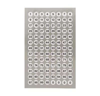 AUTOCOLLANTS CHIFFRES BLANCS RONDS