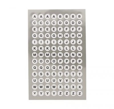 AUTOCOLLANTS LETTRES BLANCS RONDS