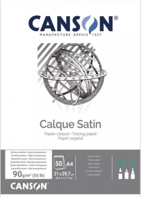 BLOC 50FL CALQUE SATIN� A4 90/95G   