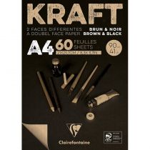 BLOC A4 KRAFT BRUN NOIR 90g