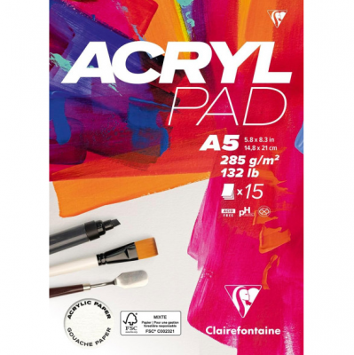 BLOC ACRYL PAD CLAIREFONTAINE 15F 285G 