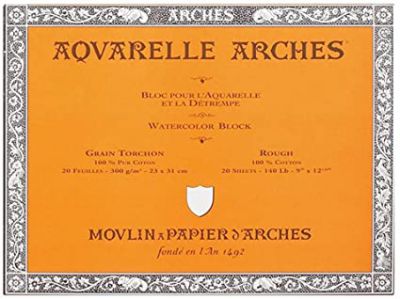 BLOC AQUARELLE 26X36CM ARCHES GRAIN TORCHON 300GRS 20 FEUILLES