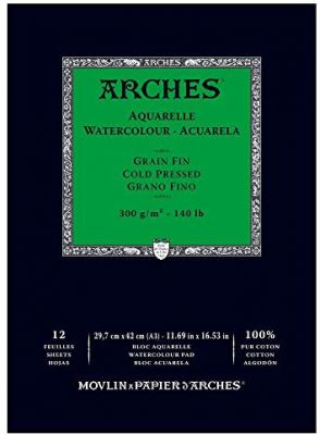 BLOC AQUARELLE A3 ARCHES GRAIN FIN 300GRS