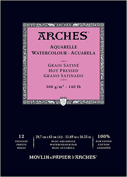 Arches Aquarelle - Format 31x41 cm- Grain satiné - 300g - Papiers