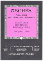 BLOC AQUARELLE A5 ARCHES GRAIN SATINE 300GRS