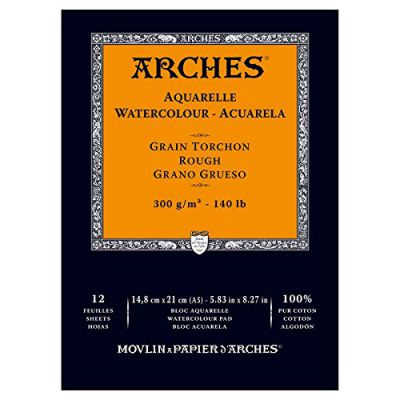 BLOC AQUARELLE A5 ARCHES GRAIN TORCHON 300GRS