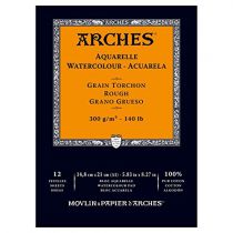 BLOC AQUARELLE A5 ARCHES GRAIN TORCHON 300GRS