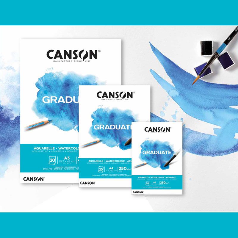 BLOC CANSON GRADUATE AQUARELLE 250g/m² 20 FEUILLES