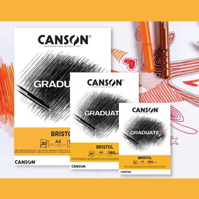 BLOC CANSON GRADUATE BRISTOL 180g/m� 20 FEUILLES
