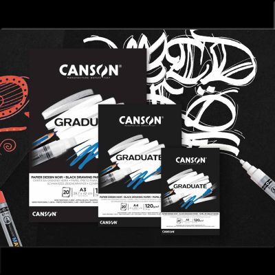 BLOC CANSON GRADUATE DESSIN NOIR 120g/m� 20 FEUILLES