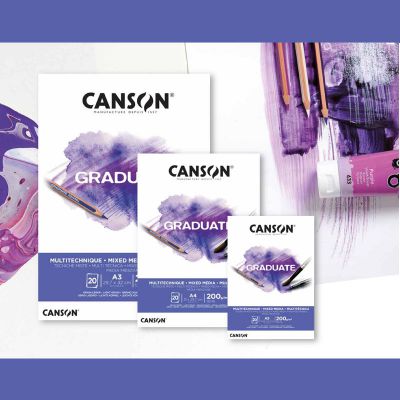 BLOC CANSON GRADUATE MIXED MEDIA BLANC 200g/m� 20 FEUILLES