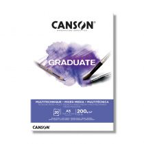 BLOC CANSON GRADUATE MIXED MEDIA BLANC 200g/m² 20 FEUILLES