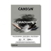 BLOC CANSON GRADUATE MIXED MEDIA GRIS A5 220g/m² 30 FEUILLES