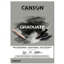 BLOC CANSON GRADUATE MIXED MEDIA GRIS A5 220g/m² 30 FEUILLES