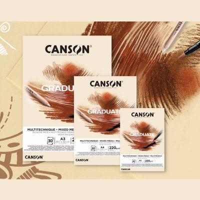 BLOC CANSON GRADUATE MIXED MEDIA NATUREL 220g/m� 30 FEUILLES