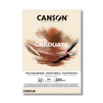 BLOC CANSON GRADUATE MIXED MEDIA NATUREL 220g/m² 30 FEUILLES