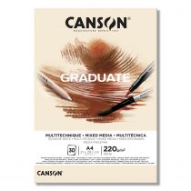 BLOC CANSON GRADUATE MIXED MEDIA NATUREL 220g/m² 30 FEUILLES