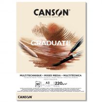 BLOC CANSON GRADUATE MIXED MEDIA NATUREL 220g/m² 30 FEUILLES