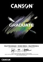 BLOC CANSON GRADUATE MIXED MEDIA PAPIER NOIR 240G 20FL