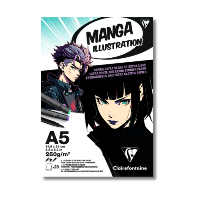 BLOC COLL� ILLUSTRATION MANGA CLAIREFONTAINE 20F 250g