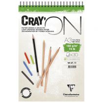 BLOC CRAY\'ON SPIRALE A3 160GRS