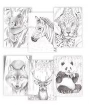 BLOC DE COLORIAGE MULTITECHNIQUES 20 Feuilles 250G - Les ANIMAUX