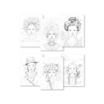 BLOC DE COLORIAGE MULTITECHNIQUES 20 Feuilles 250G - Les FEMMES