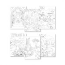 BLOC DE COLORIAGE MULTITECHNIQUES 20 Feuilles 250G - Les JARDINS