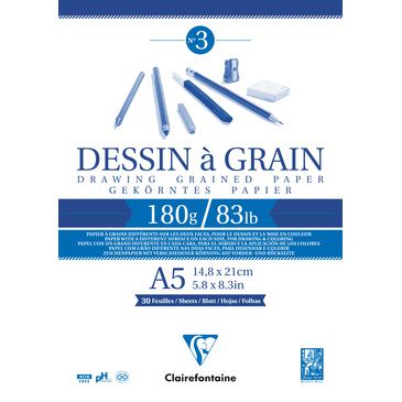 BLOC DESSIN A GRAIN A5 180GR
