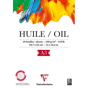 BLOC HUILE GRAIN TOILE A3 240G/M�